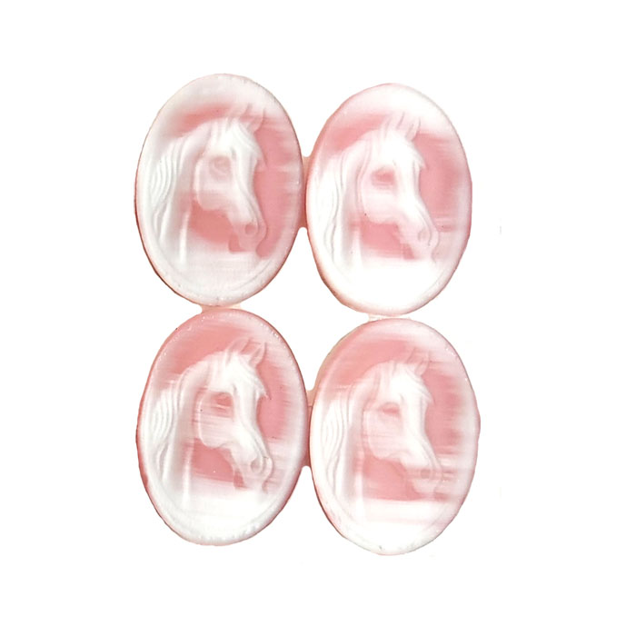 13X18MM HORSE CAMEO CAT'S EYE PINK